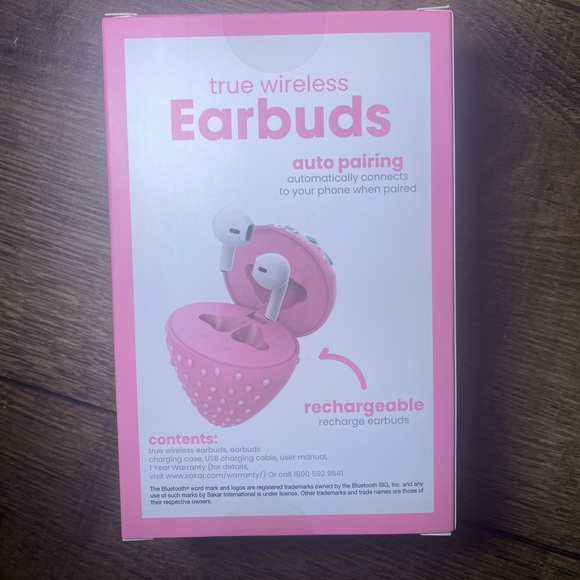 Bluetooth Pink True Wireless Earbuds - Picture 2 of 2
